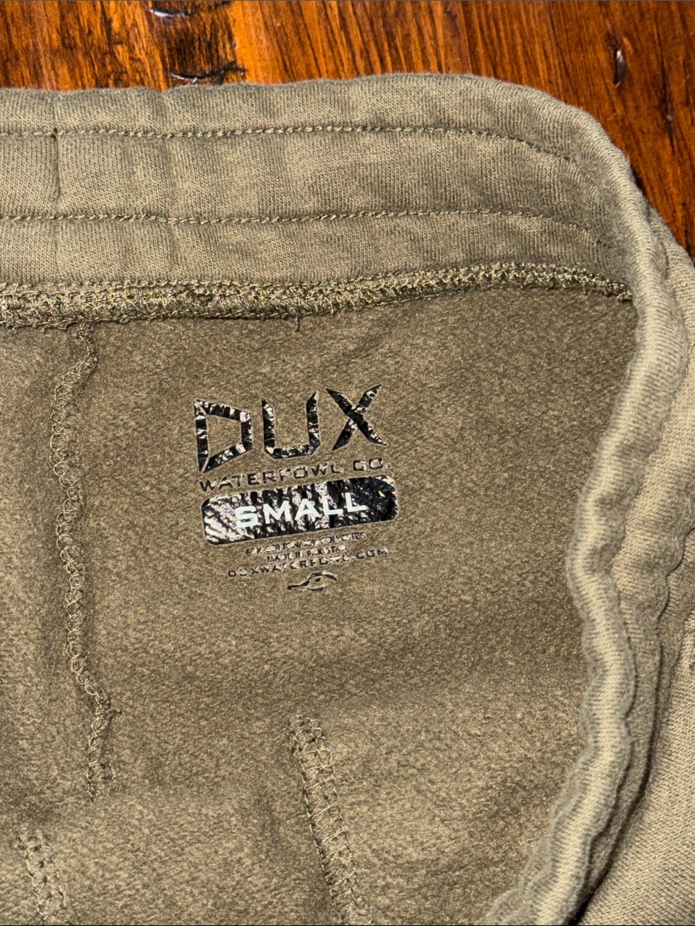 DUX WATERFOWL CO OLIVE GRN DRAWSTRING WAIST CUFFED ANKLES SIDE PKTS/BK PKT ZIP - Picture 7 of 15